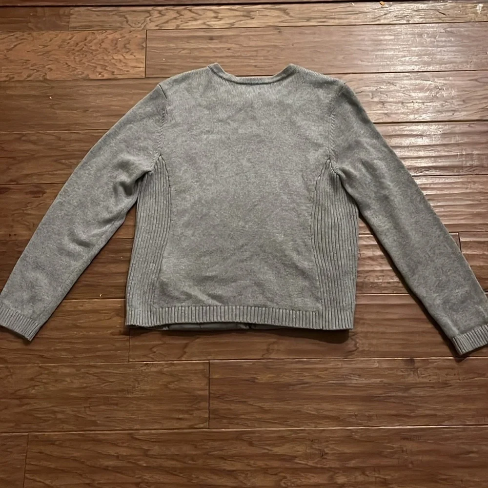 Croft & Barrow Gray Sweater Jacket Size L - Picture 7 of 7
